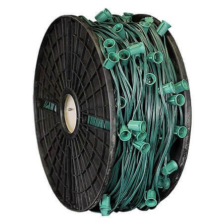 Green C7 SPT-1 socket wire on a 1000-foot bulk spool