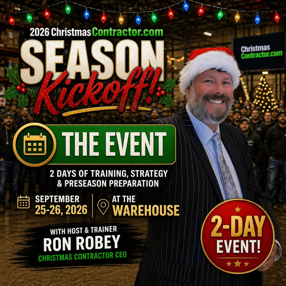 Ron Robey leading professional Christmas light installation training in Plantersville, Texas