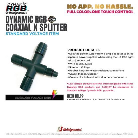 Dynamic Accessories Coaxial "X" Splitter, RGB & Coaxial light sets