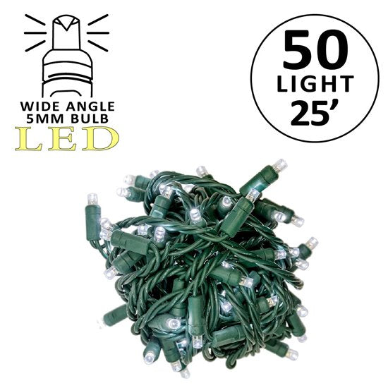 Multiple bundles of 5mm LED mini lights with various colors displayed.