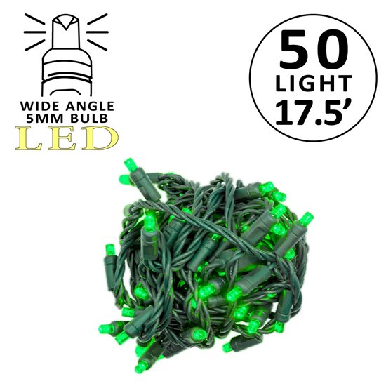 5MM 50L LED Mini Lights Gr Cord