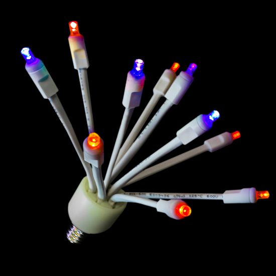 C9 Glitzer RGBWW Warm White Lights w/white base
