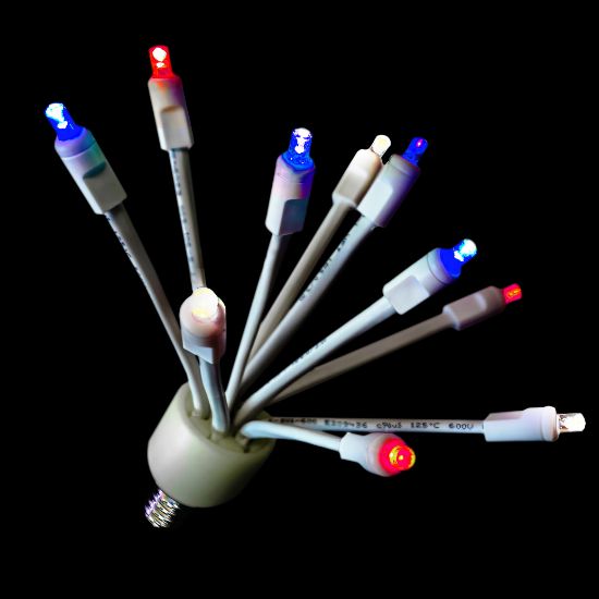 C9 LED Glitzer W/White Base
