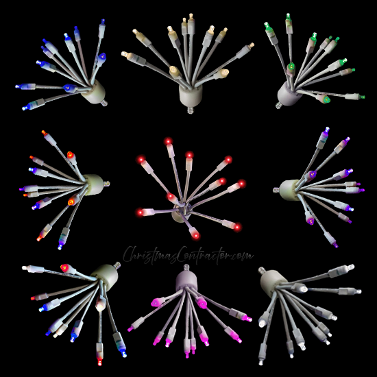 C9 LED Glitzer W/White Base