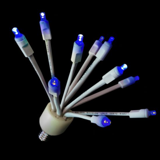 C9 Glitzer RGBWW Warm White Lights w/white base