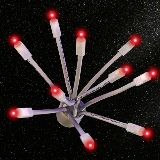 C9 Glitzer RGBWW Warm White Lights w/white base