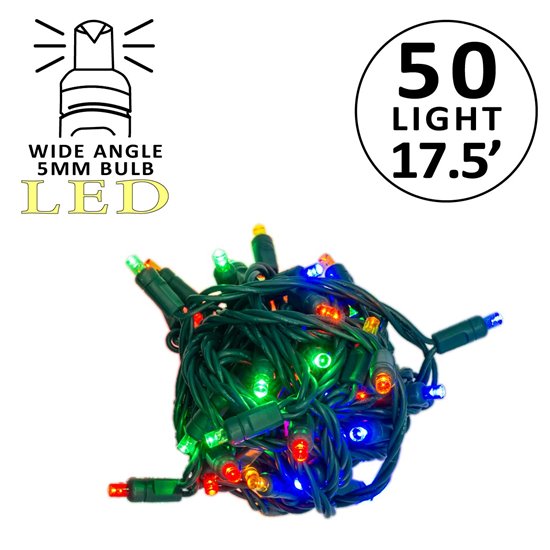 Multiple bundles of 5mm LED mini lights with various colors displayed.