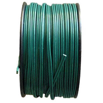 A spool of green colored Zip Cord, 250 feet long, without sockets.