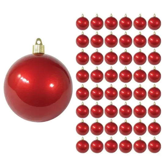 4" (100mm) Commercial Shatterproof Ball Ornament, Case, 48 Pieces
