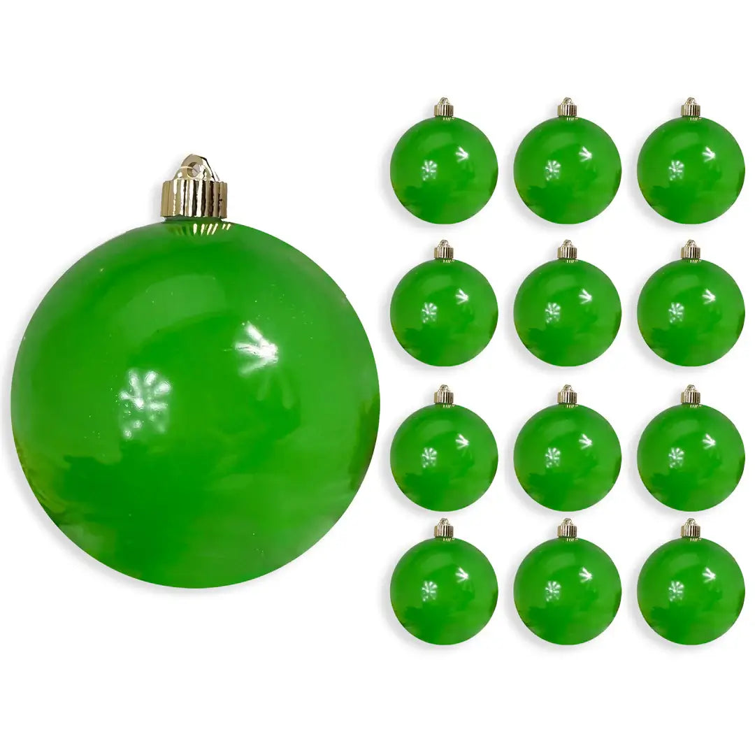 6" (150mm) Large Commercial Shatterproof Ball Ornaments, 1/Box, 12/Case, 12 Pieces