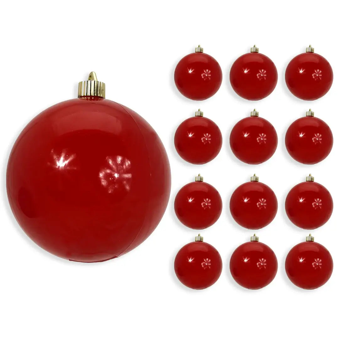 6" (150mm) Large Commercial Shatterproof Ball Ornaments, 1/Box, 12/Case, 12 Pieces