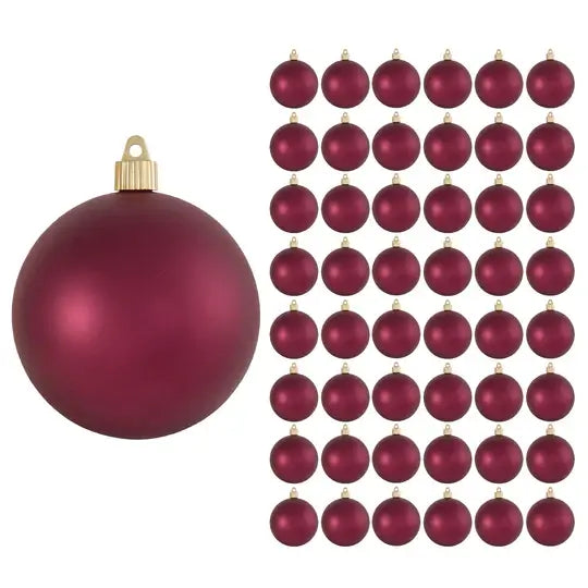 4" (100mm) Commercial Shatterproof Ball Ornament, Case, 48 Pieces