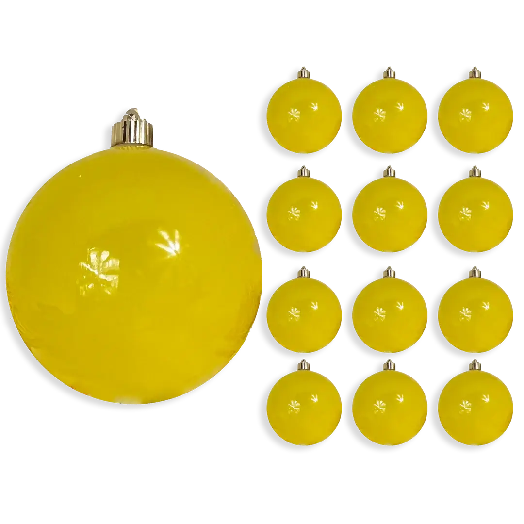 6" (150mm) Large Commercial Shatterproof Ball Ornaments, 1/Box, 12/Case, 12 Pieces