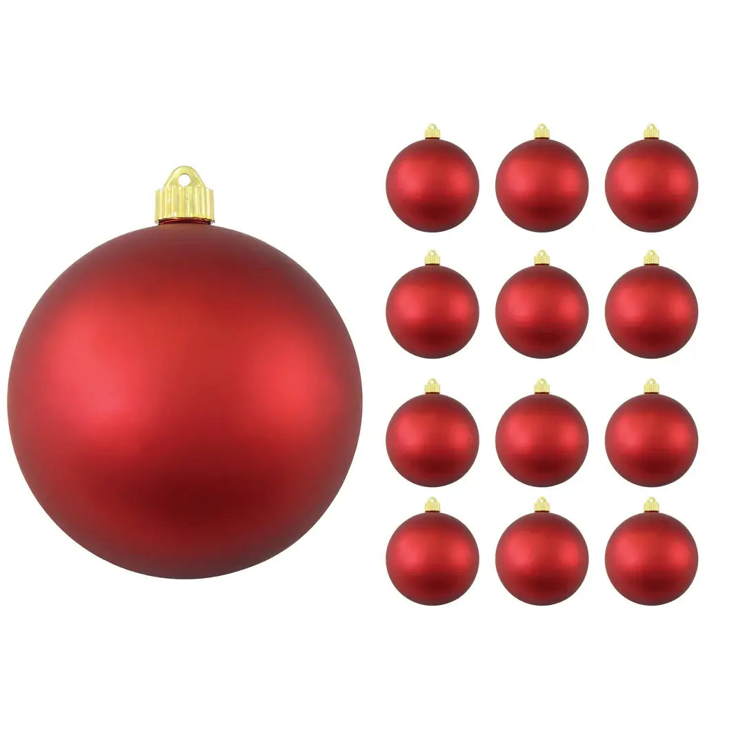 6" (150mm) Large Commercial Shatterproof Ball Ornaments, 1/Box, 12/Case, 12 Pieces