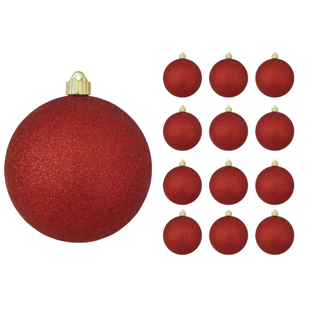 6" (150mm) Large Commercial Shatterproof Ball Ornaments, 1/Box, 12/Case, 12 Pieces