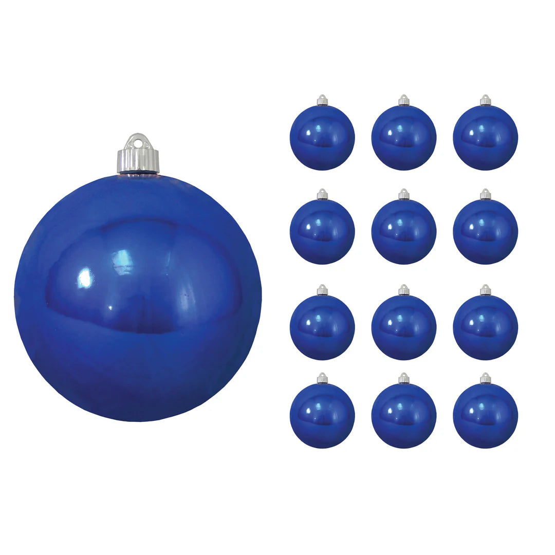 6" (150mm) Large Commercial Shatterproof Ball Ornaments, 1/Box, 12/Case, 12 Pieces