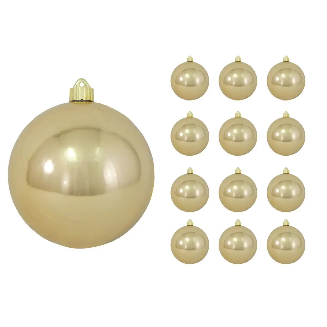 6" (150mm) Large Commercial Shatterproof Ball Ornaments, 1/Box, 12/Case, 12 Pieces