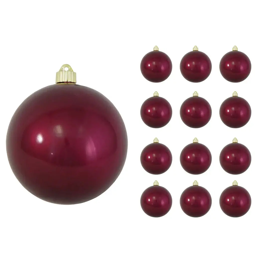 6" (150mm) Large Commercial Shatterproof Ball Ornaments, 1/Box, 12/Case, 12 Pieces
