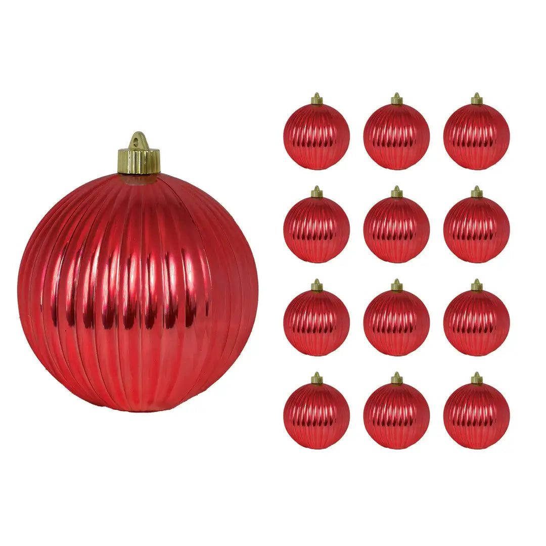 6" (150mm) Large Commercial Shatterproof Ball Ornaments, 1/Box, 12/Case, 12 Pieces