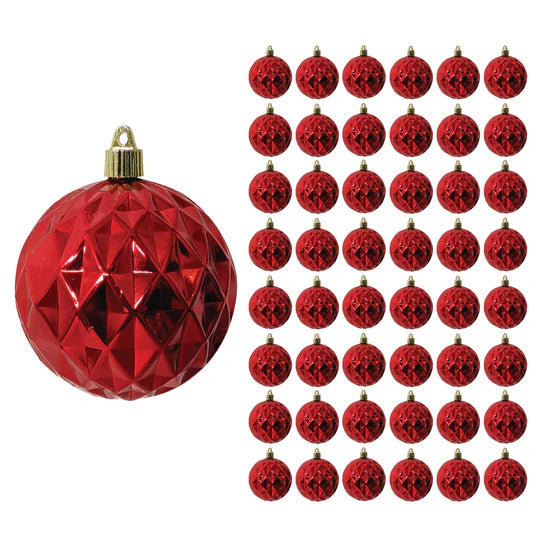 4" (100mm) Commercial Shatterproof Ball Ornament, Case, 48 Pieces