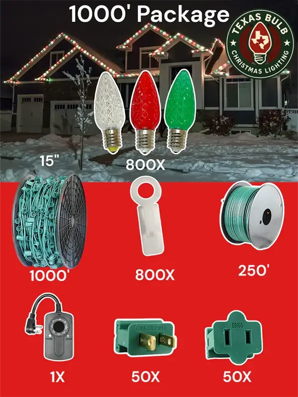 C9 LED 1000' Christmas Light Pro Packages
