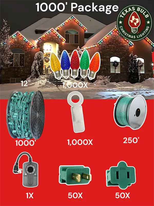 C9 LED 1000' Christmas Light Pro Packages