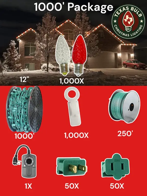 C9 LED 1000' Christmas Light Pro Packages