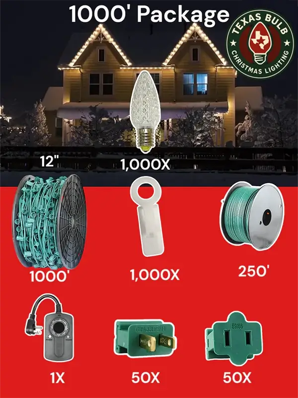 C9 LED 1000' Christmas Light Pro Packages