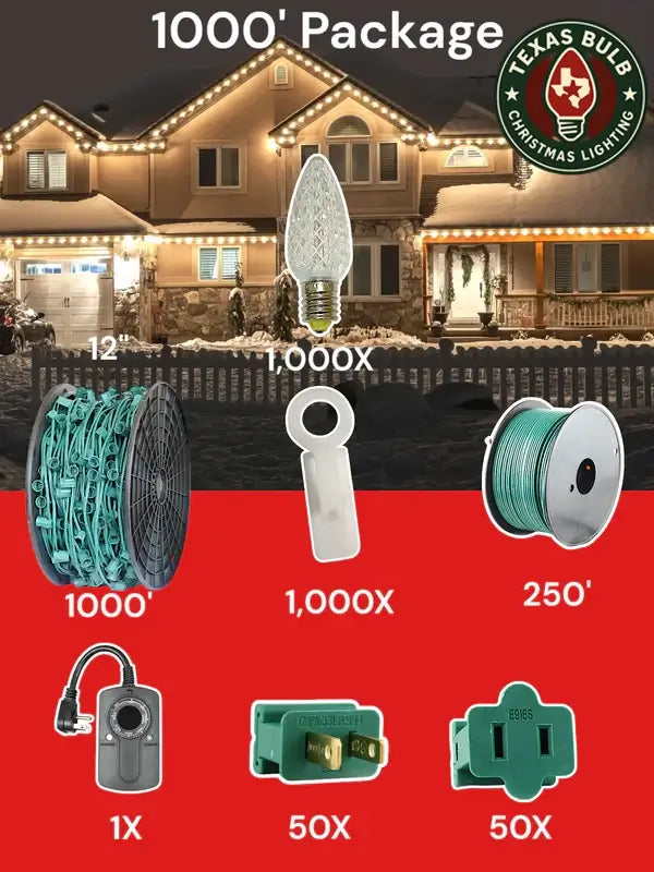 C9 LED 1000' Christmas Light Pro Packages