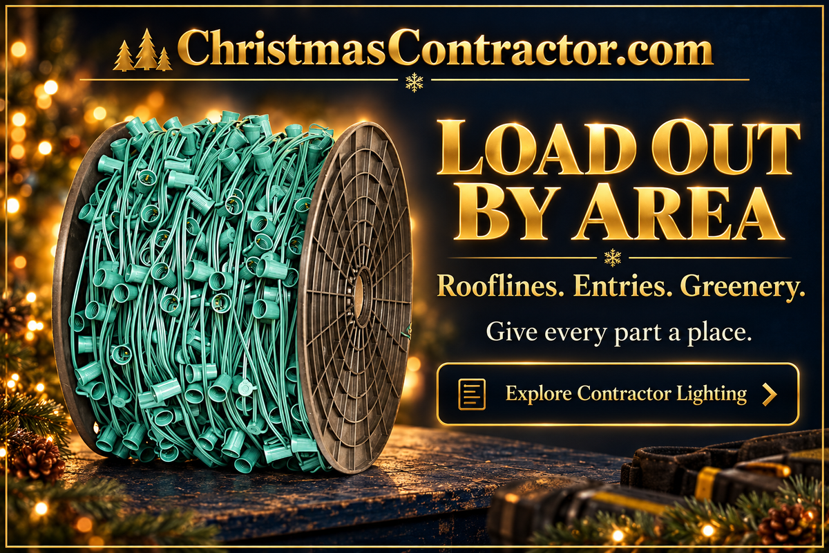 Gold loadout planning graphic featuring the actual catalog green socket wire spool in a new composition.