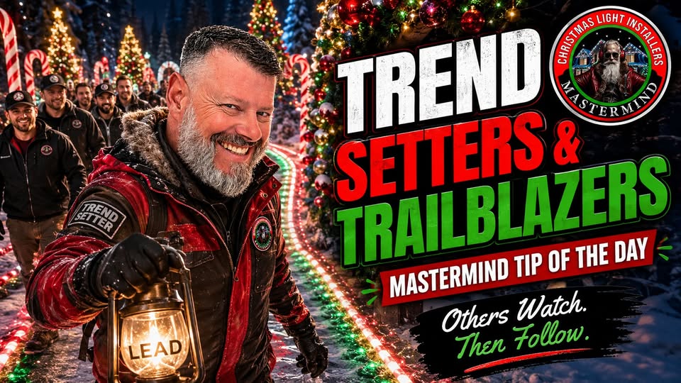 Christmas Light Installers Mastermind Tip of the Day: Trend Setters and Trailblazers — leadership, innovation, learning, and business growth for Christmas light contractors