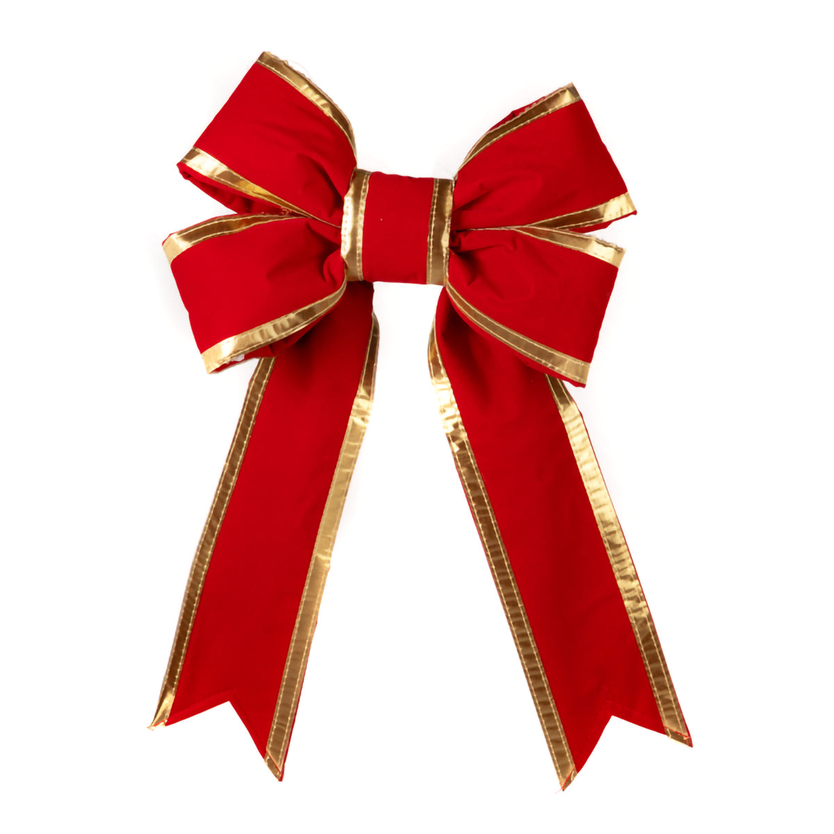 Holidynamics Red Velvet Bow — Gold Trim / 12" — pack of 8
