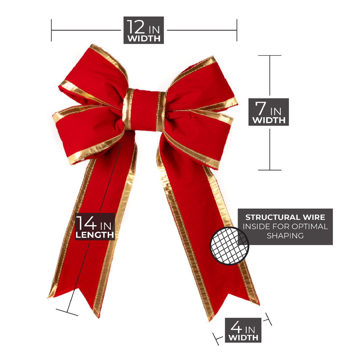Holidynamics Red Velvet Bow