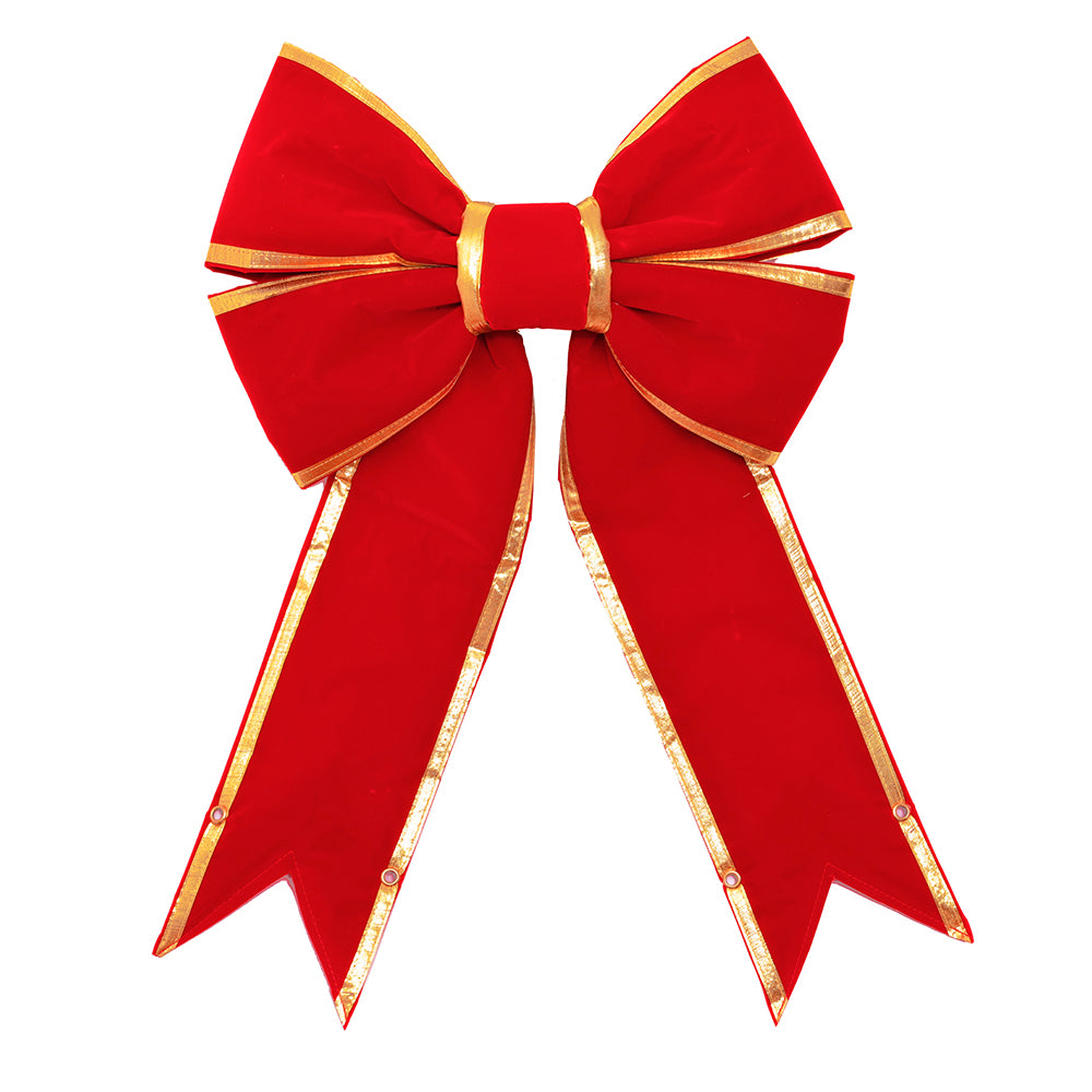 Holidynamics Red Velvet Bow — Gold Trim / 18" — pack of 4