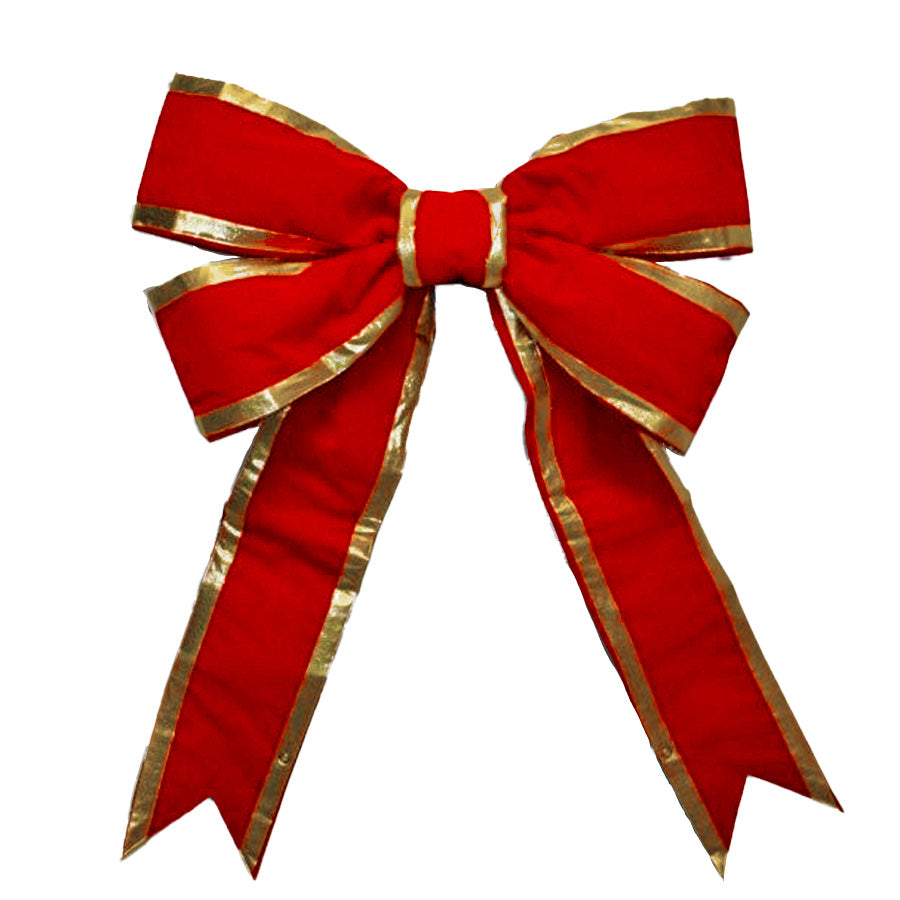 Holidynamics Red Velvet Bow — Gold Trim / 48" — single