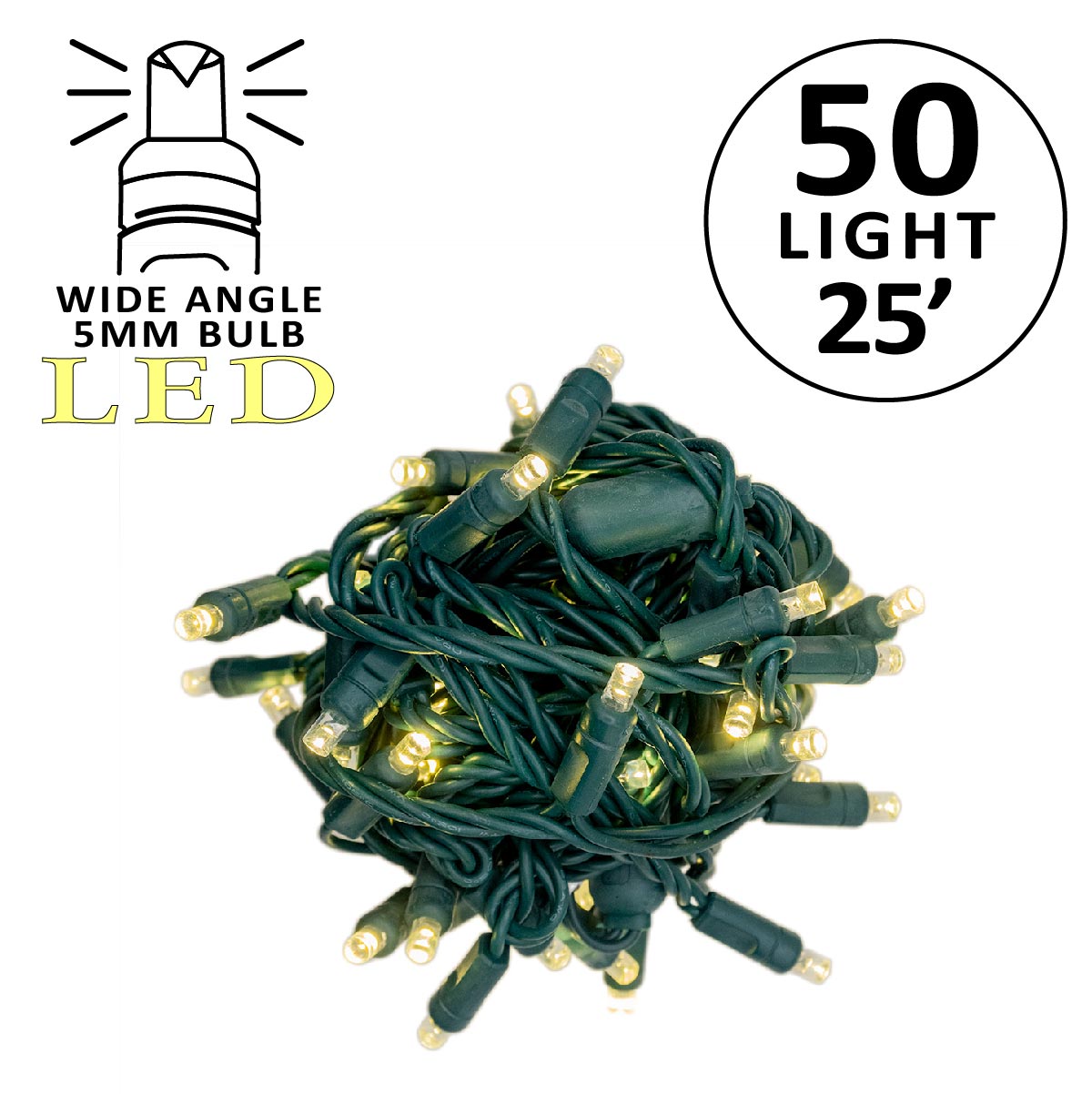 Holidynamics 5MM LED Mini Lights, Green Wire — Case Packs
