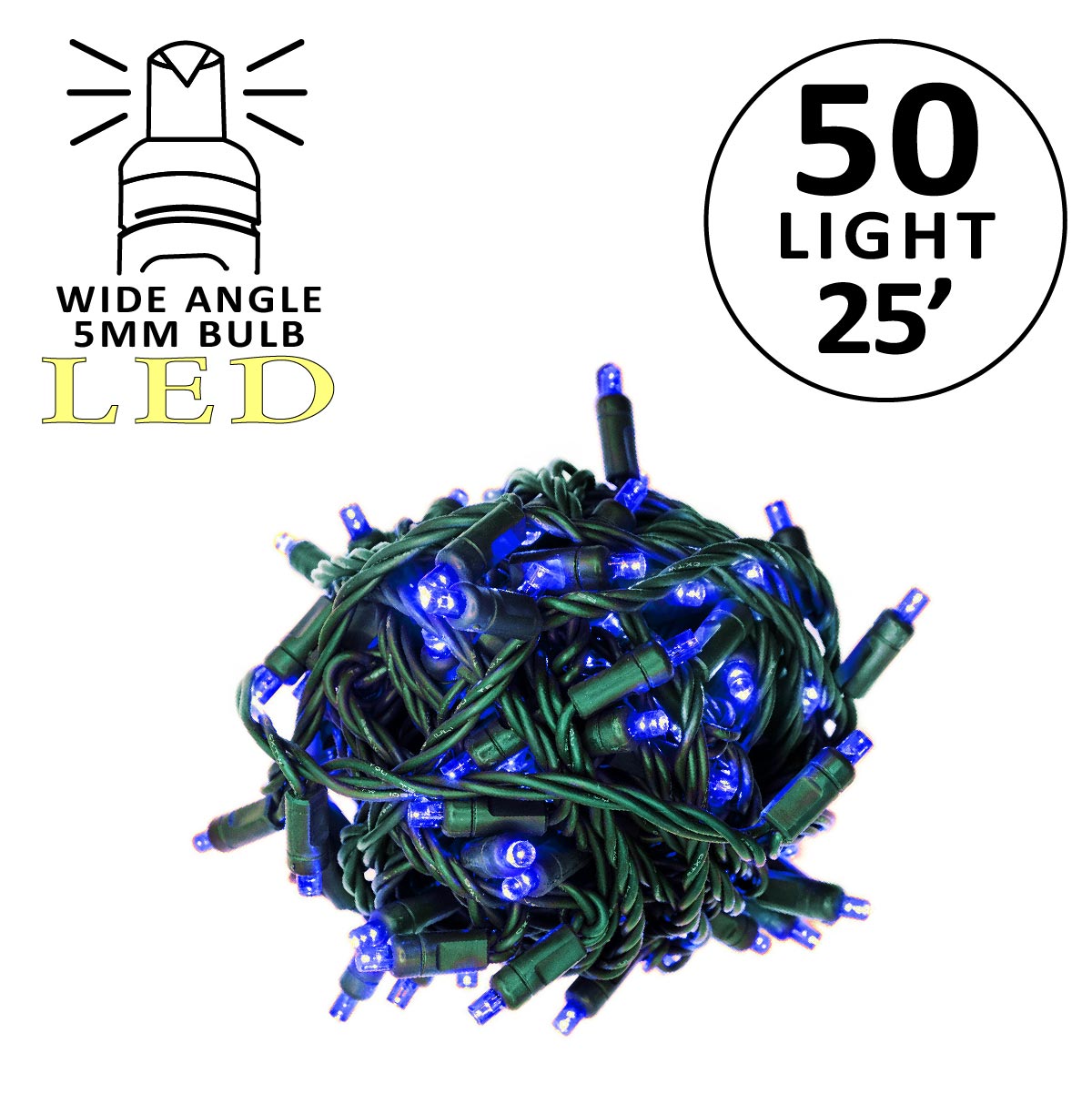 Holidynamics 5MM LED Mini Lights, Green Wire — Case Packs