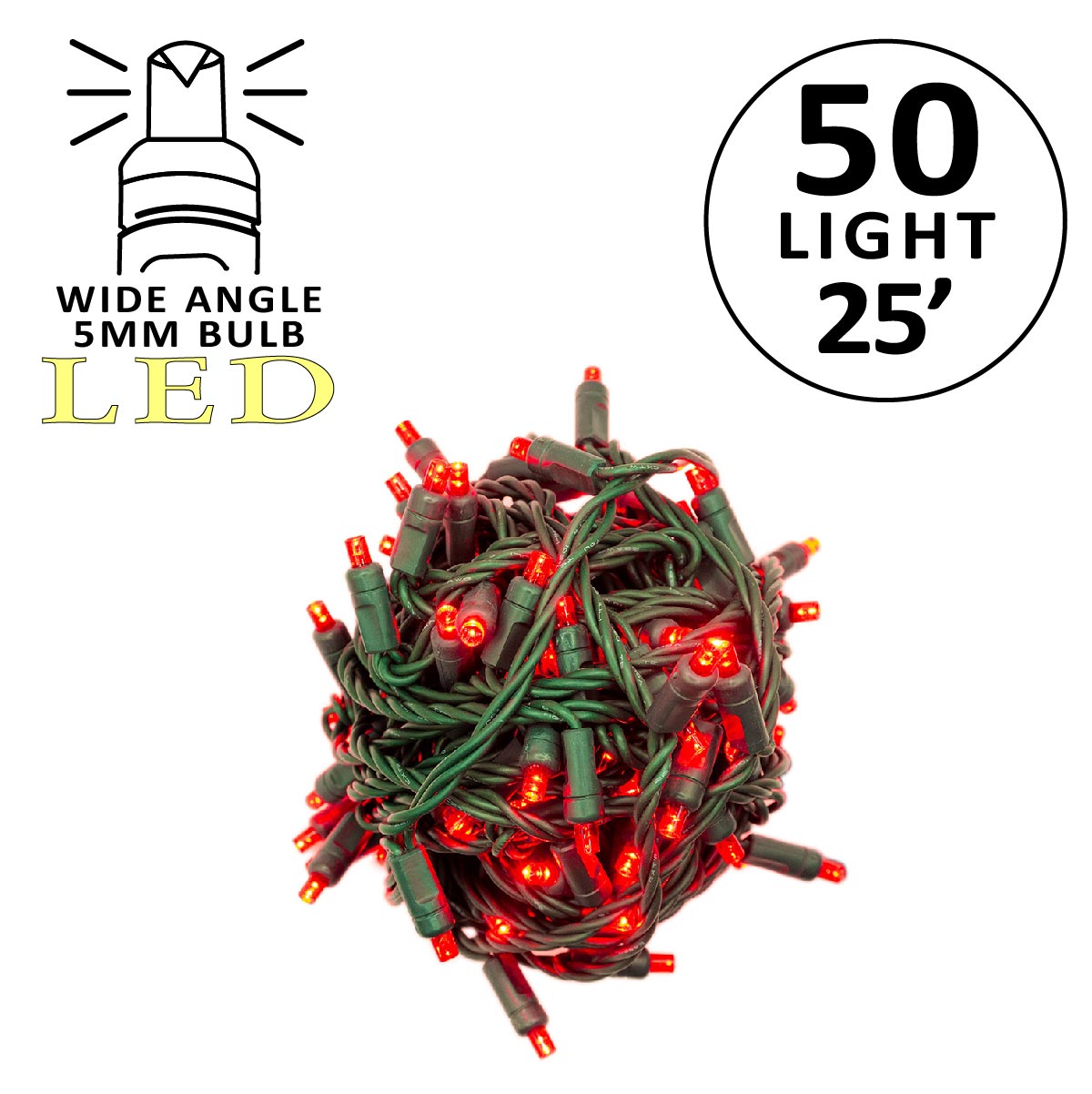 Holidynamics 5MM LED Mini Lights, Green Wire — Case Packs