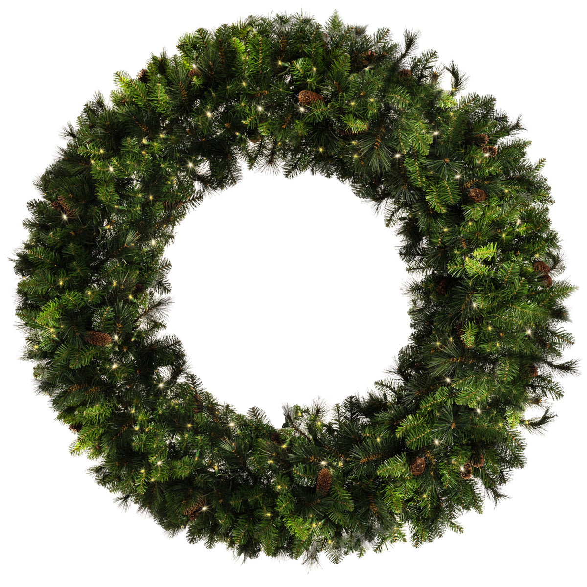 Holidynamics Mixed Noble Wreath, Warm White — 72"