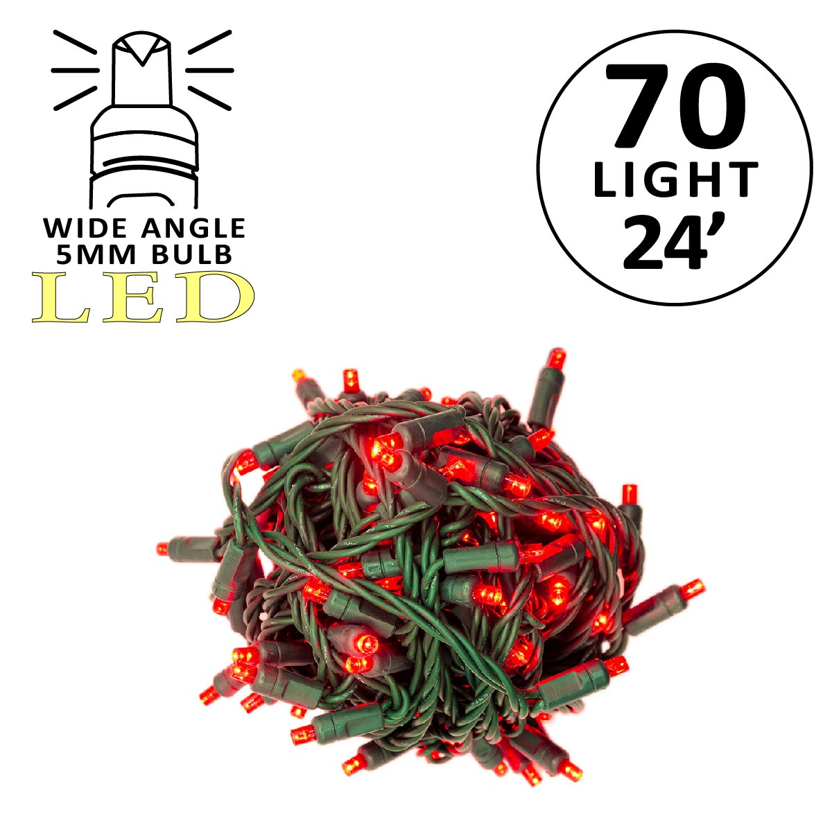 Holidynamics 5MM LED Mini Lights, Green Wire — Case Packs