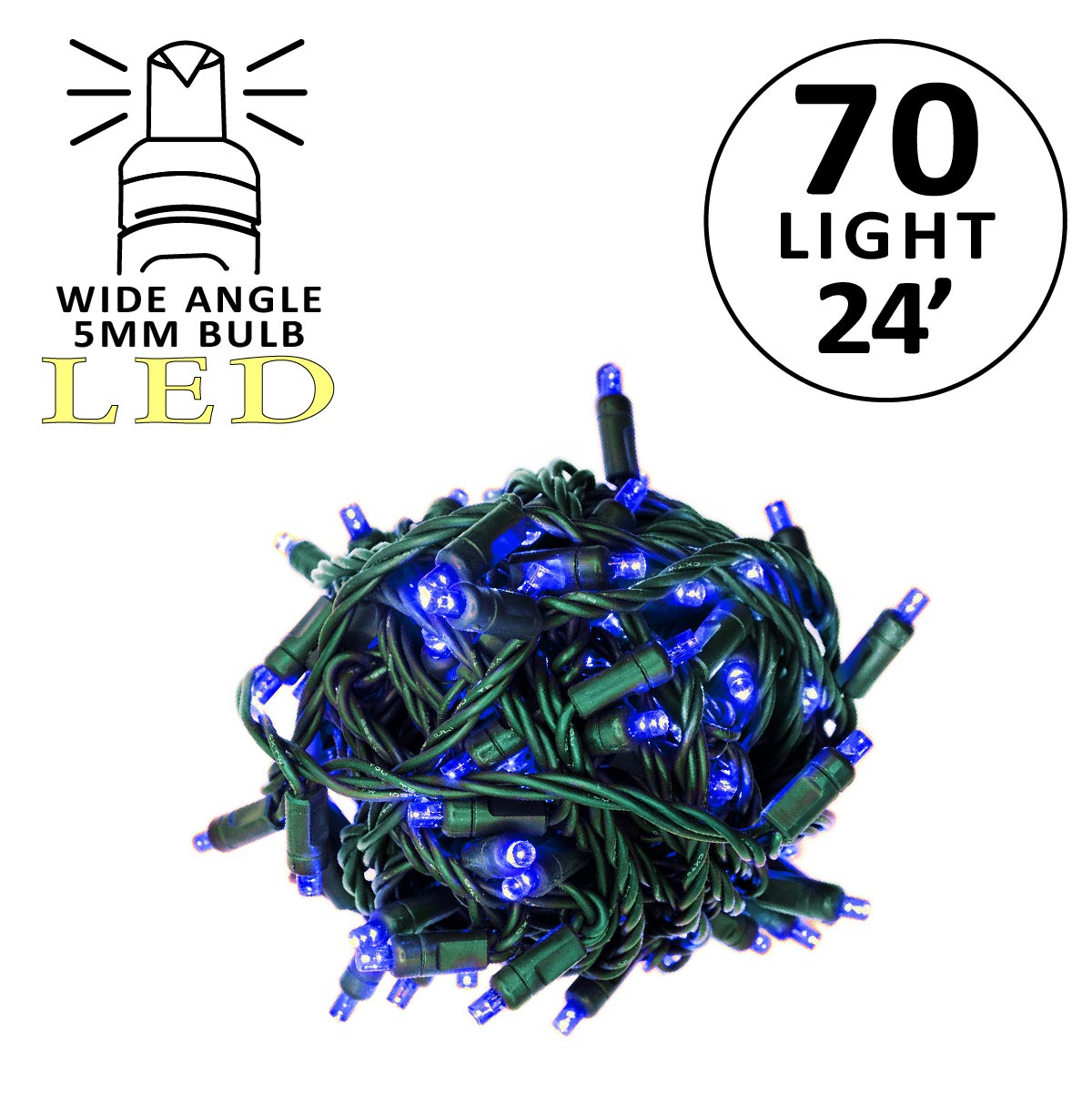 Holidynamics 5MM LED Mini Lights, Green Wire — Case Packs