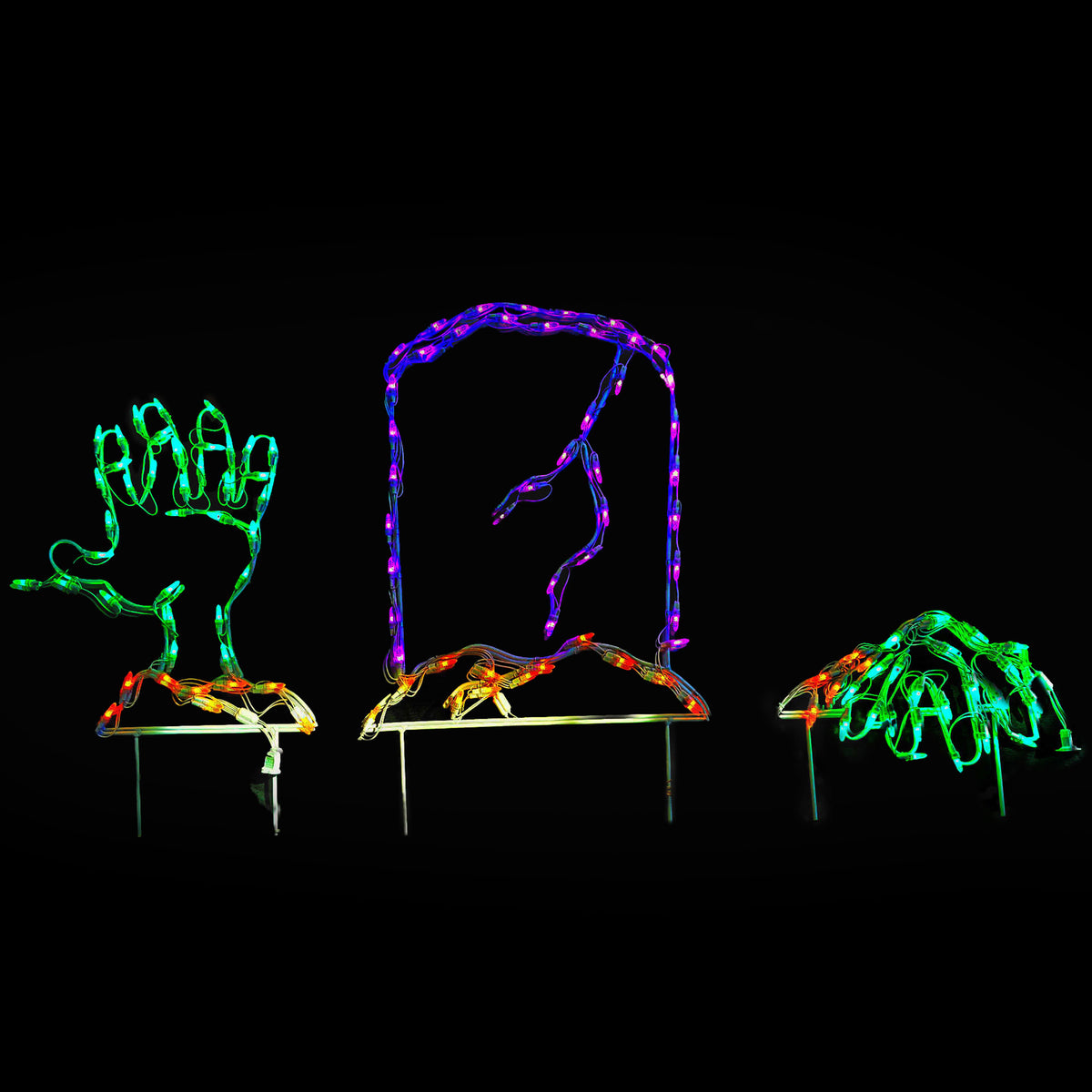 Holidynamics Lighted Halloween Skulls, Hands & Spooky Displays