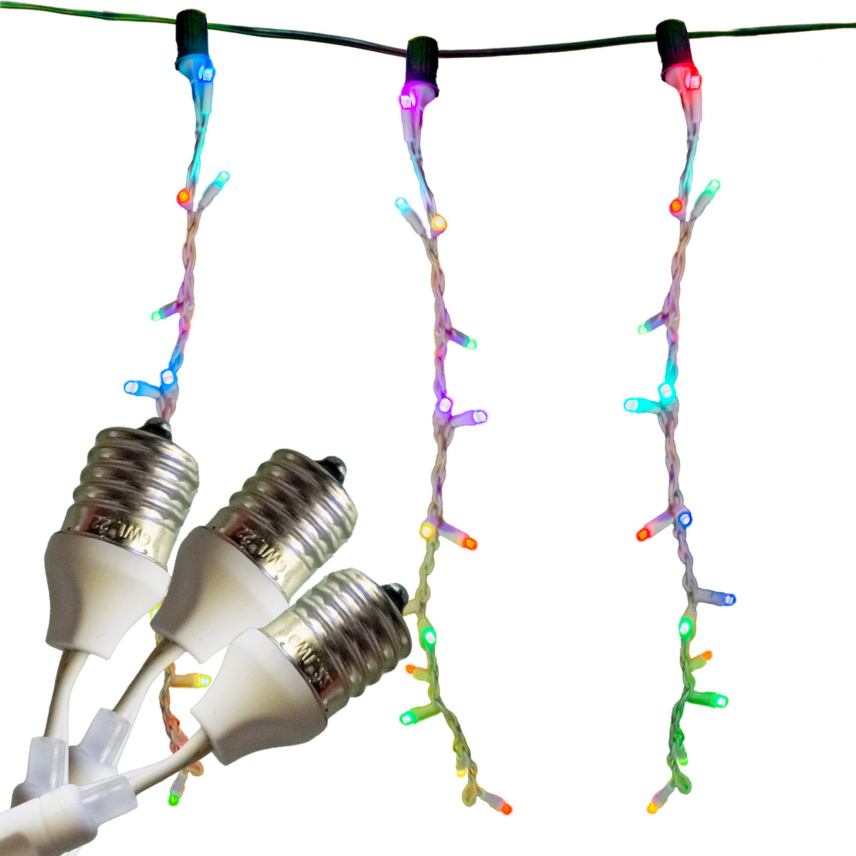 Holidynamics C9/E17 Light Hub Icicle Sets — Pack of 24