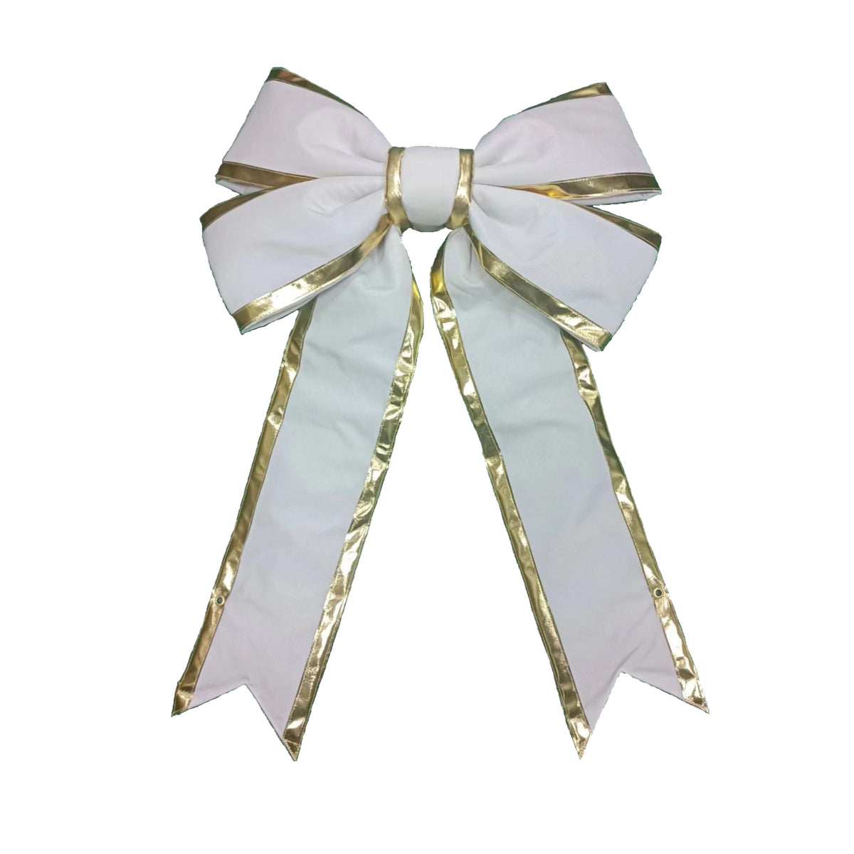 Holidynamics Canvas Bow with Gold Trim — Ivory / 24" — pack of 2