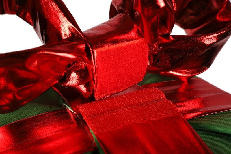 Holidynamics Nylon Green Gift Boxes with Red Mylar Bows, Set of 3