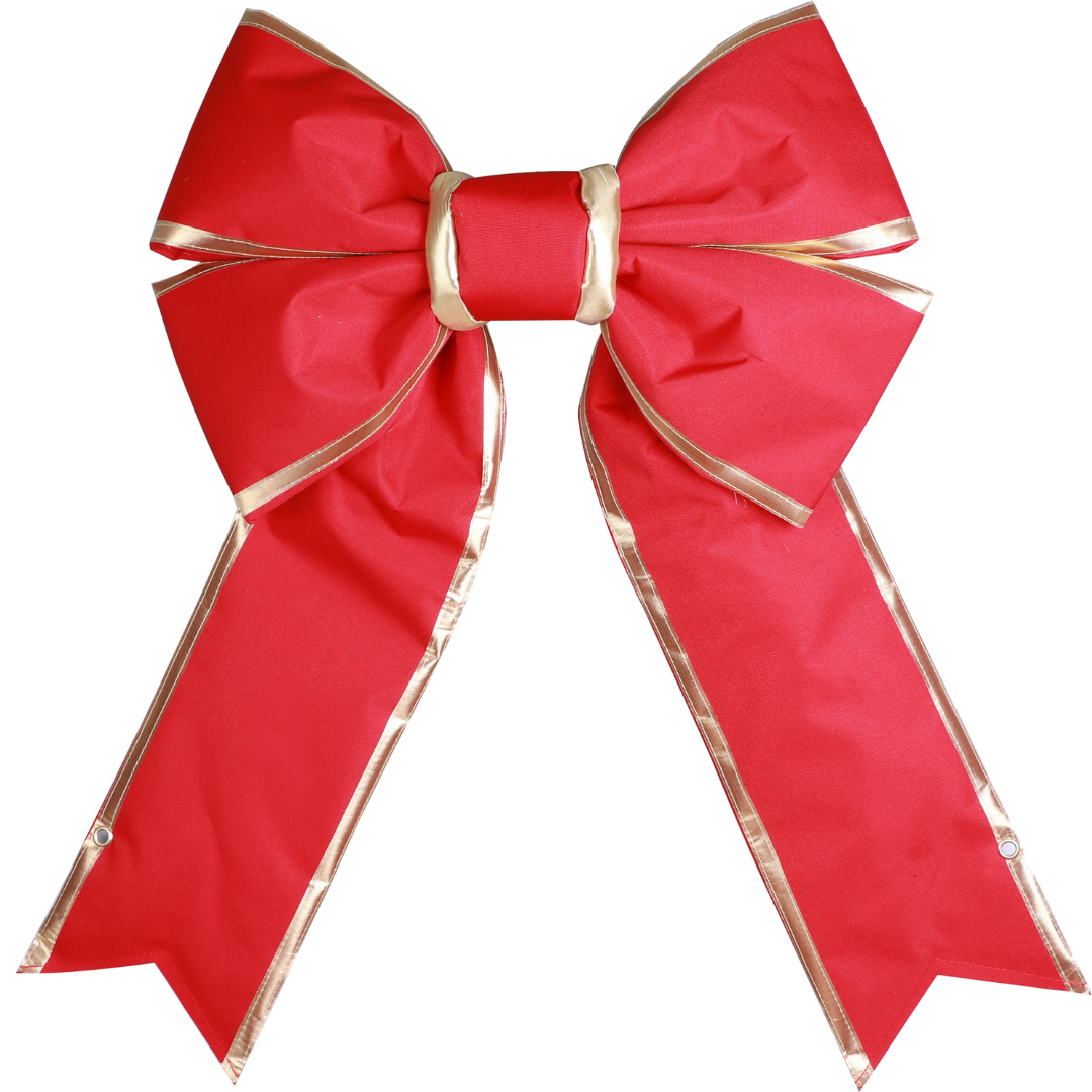 Holidynamics Canvas Bow with Gold Trim — Red / 24" — pack of 2