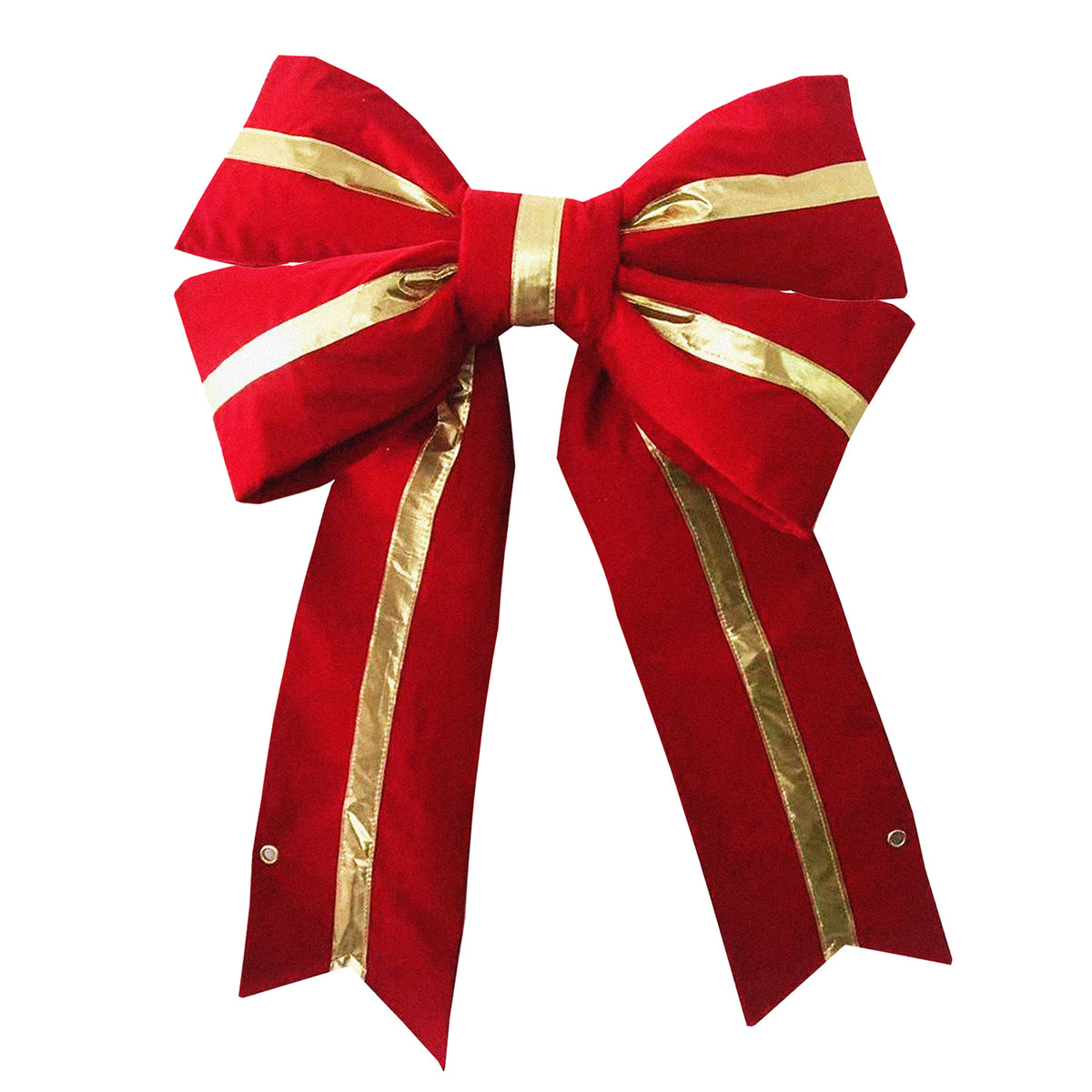 Holidynamics Red Velvet Bow — Gold Center Stripe / 18" — pack of 4