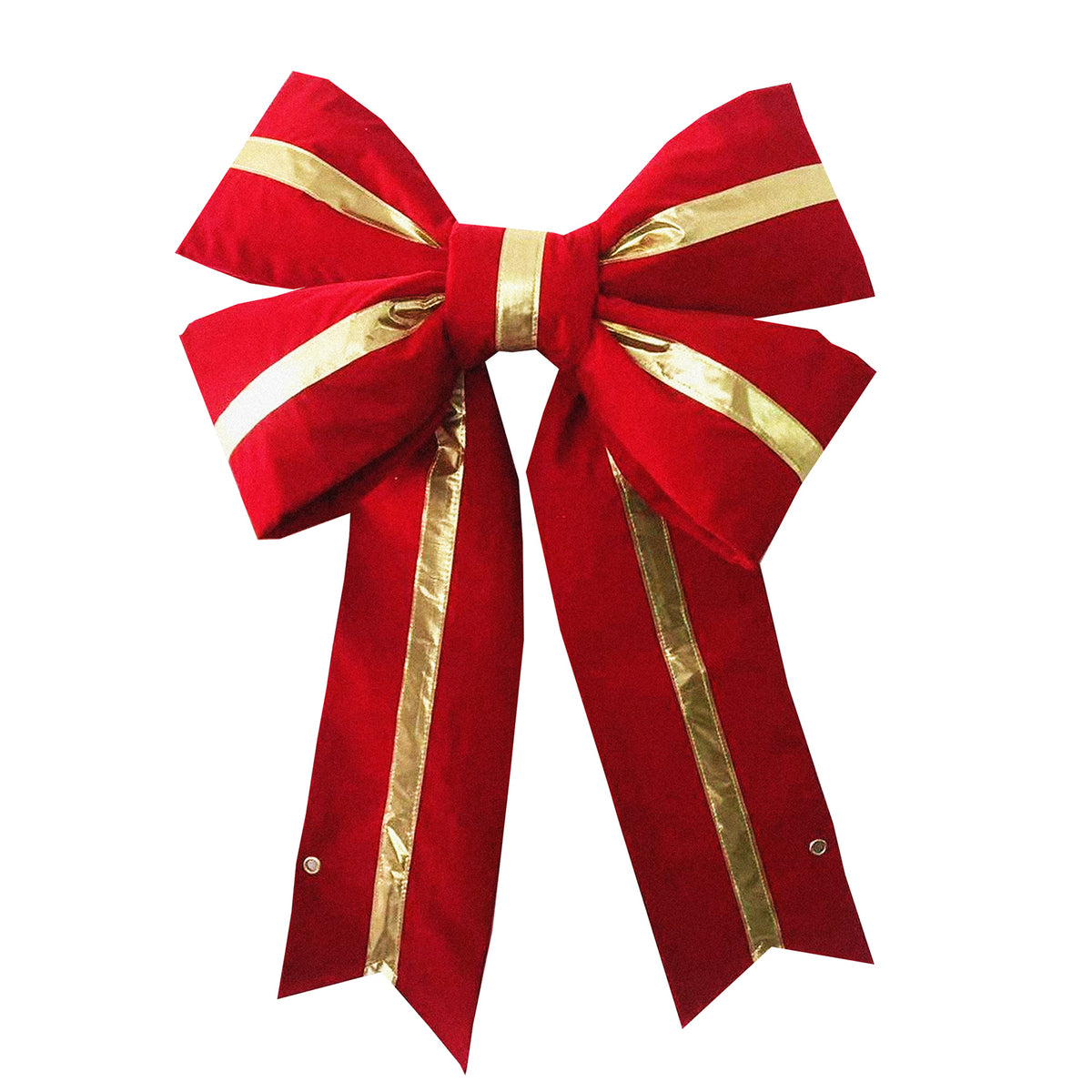 Holidynamics Red Velvet Bow — Gold Center Stripe / 24" — pack of 2