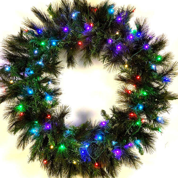 Holidynamics Dynamic RGB Wreath — 36" — lighter tip count