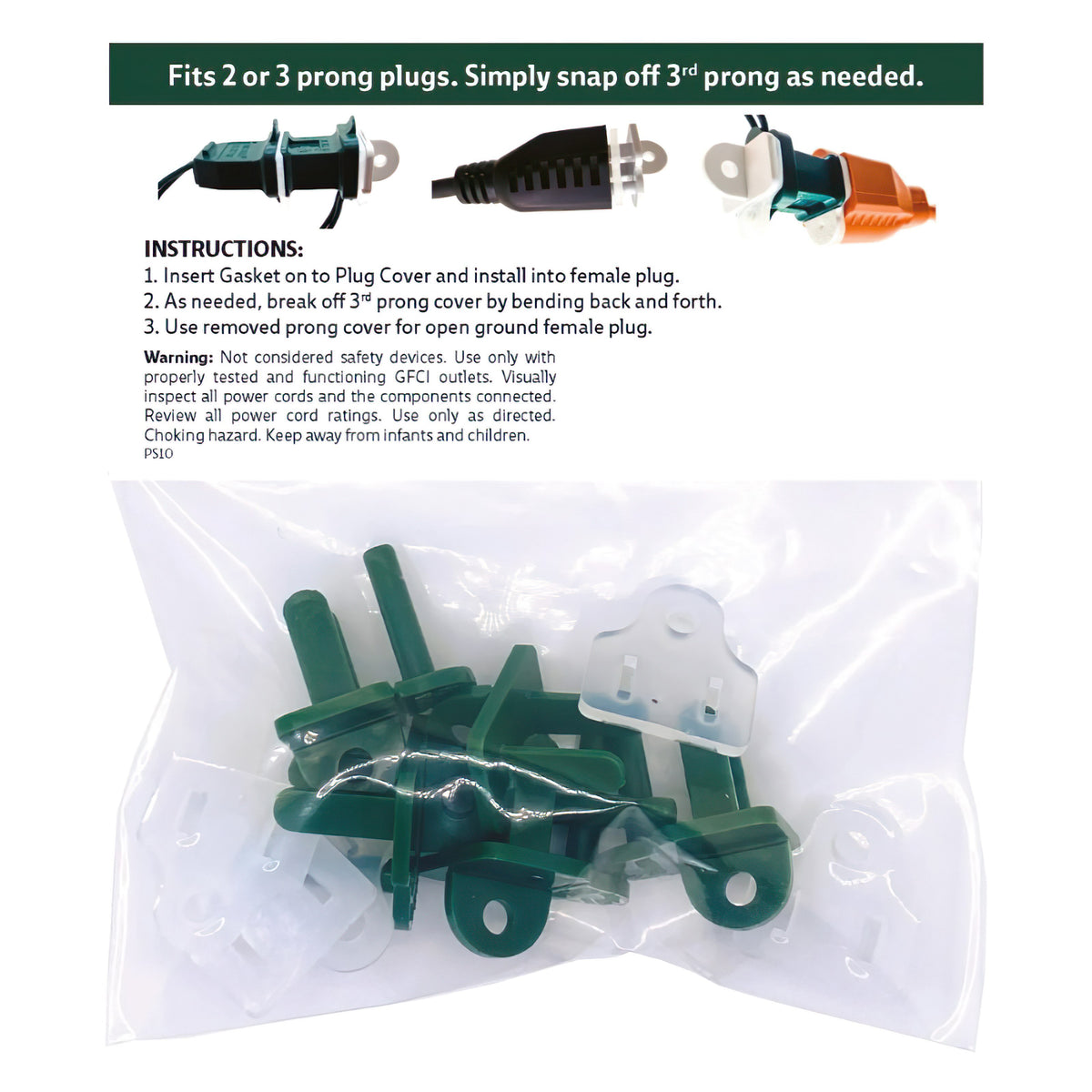 Holidynamics Extension Cord Plug and Gasket — Pack of 50